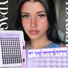 YDAGKH Invisible Band Lash Clusters closeup highlights ultrathin bands for comfort