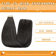 YDDM tape-in extensions 14inch real-hair-weft shows premium hair quality and effortless styling