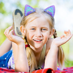 YDDXAQHB glitter cat ear hair clip silver adds sparkle to party looks