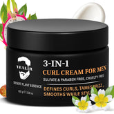 YEALIR 3in1 curl cream men tube front offers lightweight curl definition.