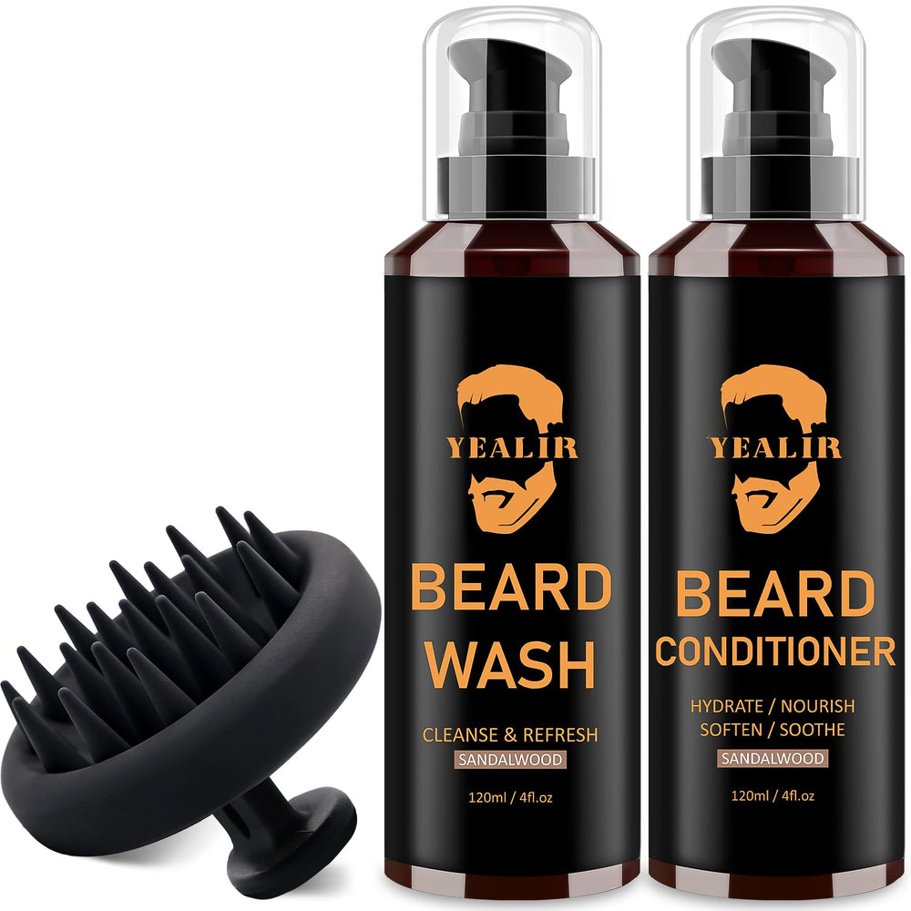 YEALIR beard wash bottle 4oz for gentle cleansing and softening