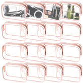 YedsIntu clear makeup bags 16pcs peach pink for quick visibility and packing