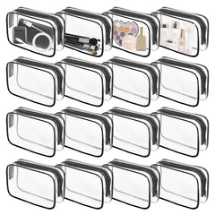 YedsIntu clear makeup bags bulk front view for easy packing and quick item checks.