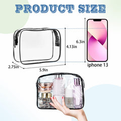 YedsIntu TSA-approved clear toiletry bag zipper closeup for fast airport security.
