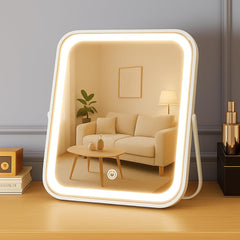 YEKKOPT rechargeable vanity mirror 8x10-inch cordless portable makeup setup