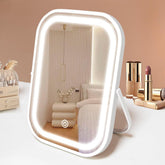 YEKKOPT travel makeup mirror with lights front-view enables precise makeup checks.
