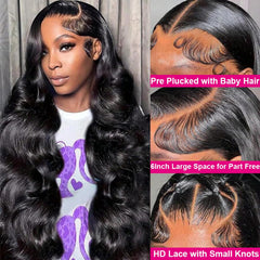 Yeelice Hair 30-inch lace front wig side part showing seamless skin blend
