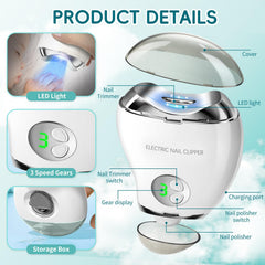 Yeesingsen nail trimmer with 3 speeds and LCD display for tailored care