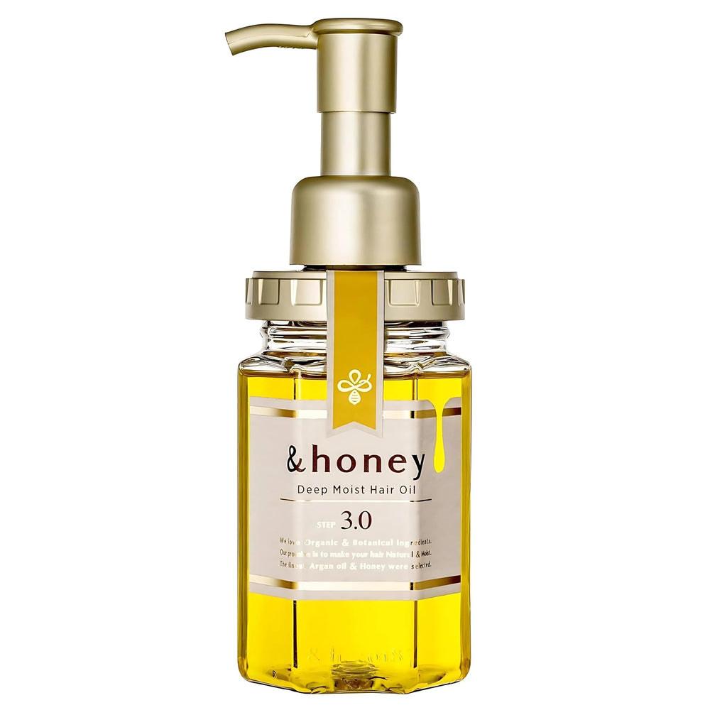 yeeyzzhoney Deep Moist Hair Oil Step3.0 bottle showcases hydrating formula for smoother hair.