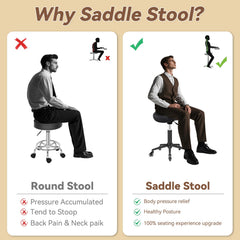 YEEZEE Saddle Stool wheels roll smoothly with quiet operation.