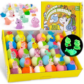 Yekery bath bombs with toy inside glow in the dark during bath time.