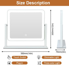 YEKKOPT 14x12-inch vanity mirror arc design for comfortable, full-body makeup views.