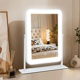 YEKKOPT small desk mirror with lights provides precise makeup visibility on the face
