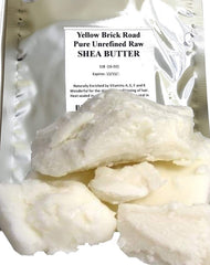 Yellow Brick Road Shea Butter package shows a 1lb block for versatile skincare.
