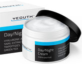 YEOUTH day night moisturizer jar front shows fragrance-free, hydrating cream
