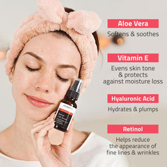 Closeup of YEOUTH serum texture showing lightweight non greasy formula