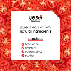 Yes To Tomatoes wipes applied to face for quick blemish refresh.
