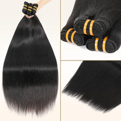 YesBase Burmese virgin Remy hair weft close-up shows durable double-weft for longevity.