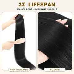 YesBase straight bundles double-weft detail emphasizes strength and reliable styling.