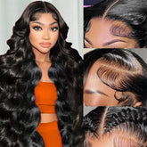 YetFree 28 inch body wave lace front wig for daily wear with natural shine