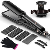YGOVVK Hair Crimper Waver 4-in-1 plates enabling versatile styling options