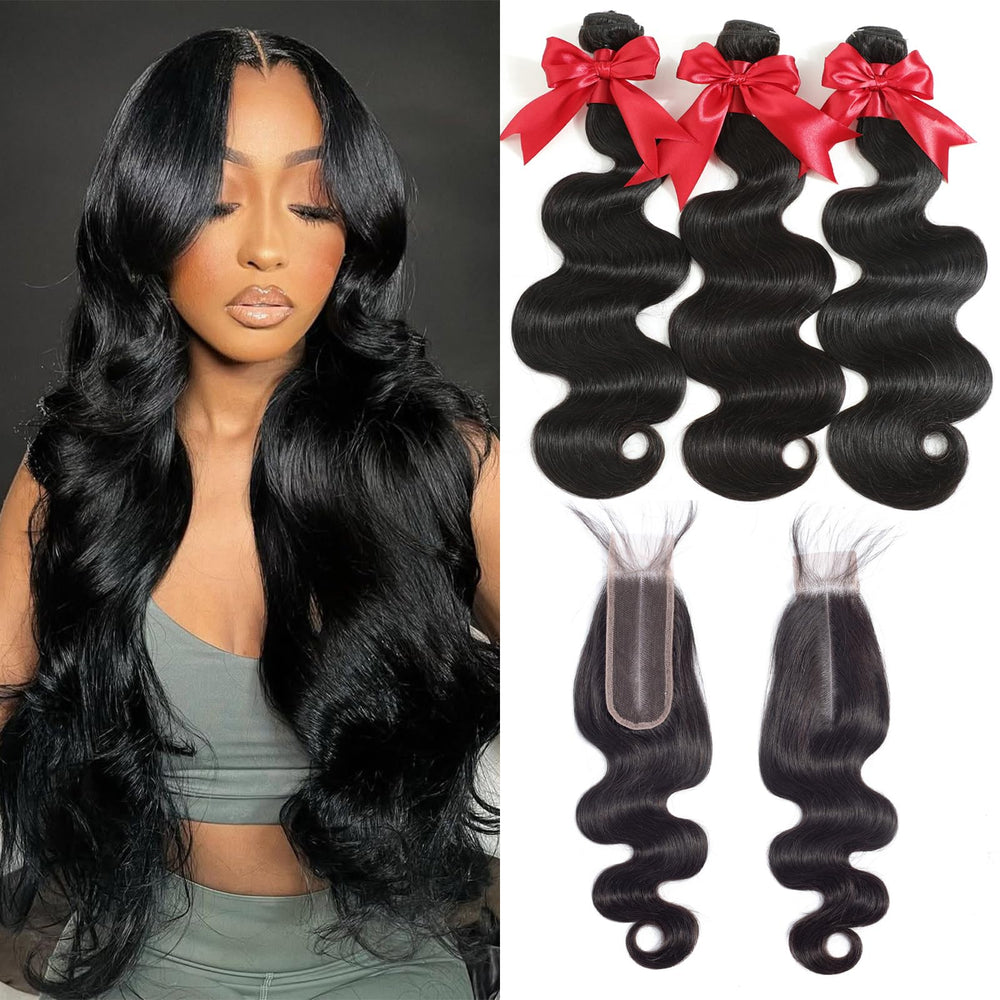 YIBUSI 12A bundles with closure closeup showing premium Remy texture for smooth styling.