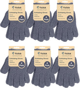 Yiclick exfoliating gloves packaging shows a 12-pack for family use.
