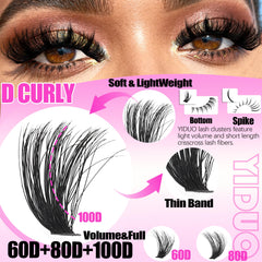 YIDUO 808pcs lash clusters display abundant supply for beginners