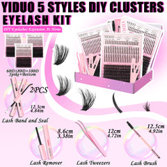 YIDUO lash clusters kit bottom lash close-up shows natural finish