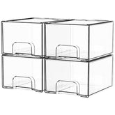 Yieach clear drawer set front view for makeup organization and cabinet storage.