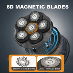 Yieyosd 6D blade head demonstrates wet-dry compatibility for versatile grooming.
