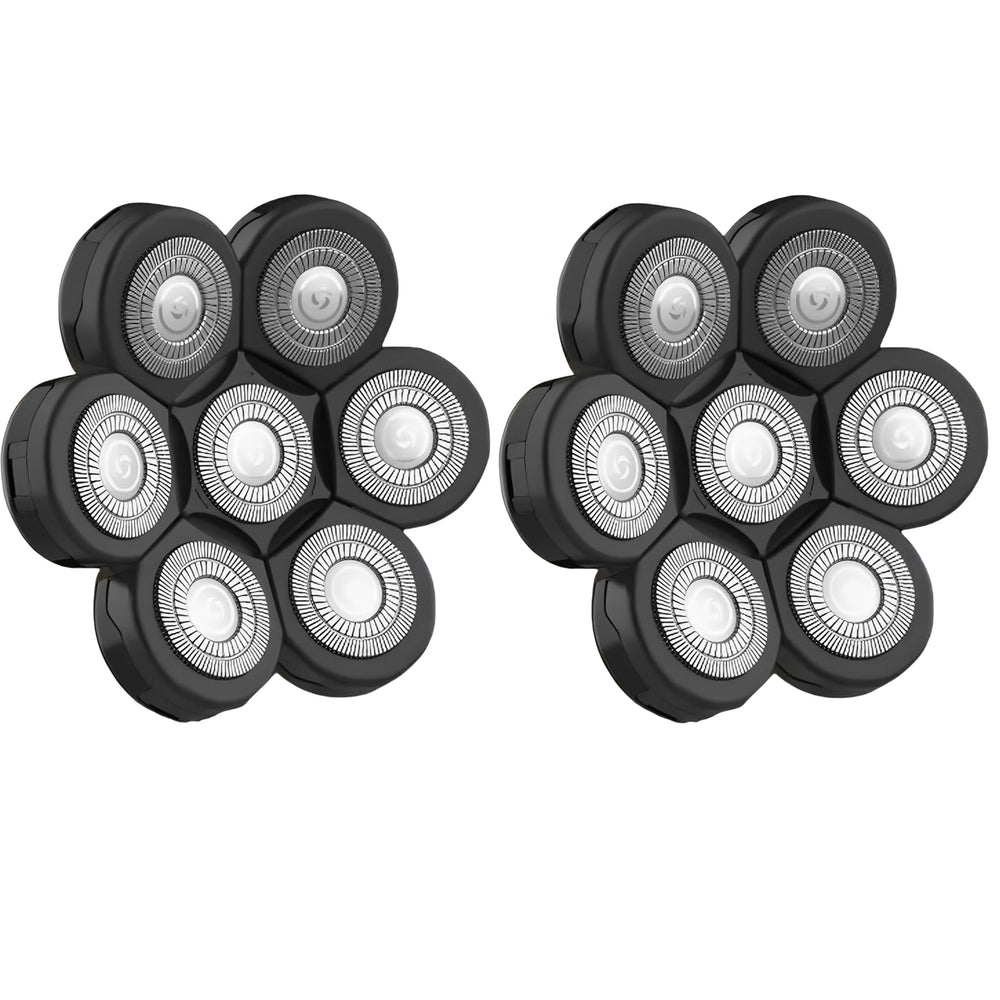 Yieyosd 7D head replacement compatibility chart for smooth, contoured shaving.