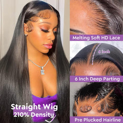 Yijimei HD lace-front wig close-up highlights seamless parting
