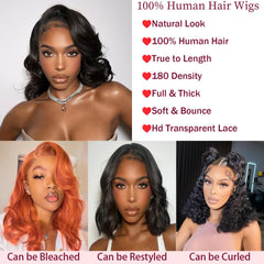 YINGRUN Bob Wig 13x4 lace front close-up with pre-plucked hairline