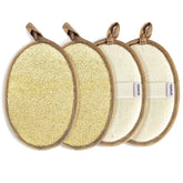 YIQINGJIE loofah sponge front view in brown for gentle exfoliation during showers