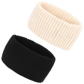 YISSION winter headbands black non-slip wide band close-up for secure all-day comfort.