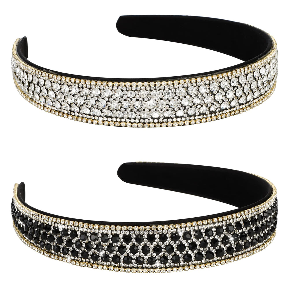 YISSION rhinestone headband set on model for glamorous everyday wear