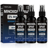 YKDYLINH 5% Minoxidil spray bottle ready for scalp application aiding thinning areas