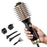 Ymguspri travel dual voltage hair dryer brush in gold for on-the-go styling