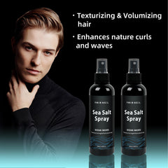 YMIR NEIL sea salt spray creates beach waves on damp or dry hair.