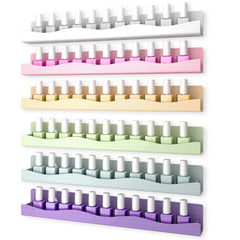 YMVV 6-color wall-mounted shelf displaying pastel polishes for organized color selection
