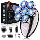 YOBeyux 7-head shaver contours for a smooth, close shave across the scalp.