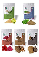Yogis Gift Amla powder 100g pack for scalp nourishment and shine.