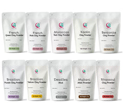 YOGI’S GIFT pack of 10 clays variety collection for DIY soaps and masks