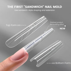 YOKE FELLOW sandwich nails dual forms 15-size spread for precise coffin shapes