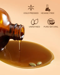 Yoken amber glass bottle shows hexane-free, pure pumpkin seed oil.