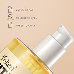 Yoken Vitamin E Oil used in a body-care routine for soft skin.
