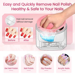 Yokilly heated nail bowl with temperature control protects hands from heat.