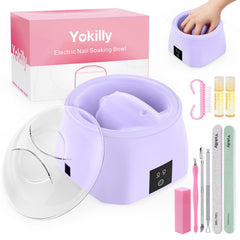Yokilly heated nail soaking bowl with ergonomic five-finger grooves for comfortable at-home nail care.