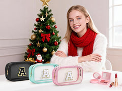 YOOLIFE clear makeup bag side view highlighting slim profile for everyday carry